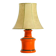 Beautiful 1960s orange ceramic table lamp with Cocoon shade | Made in Italy