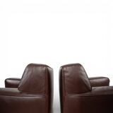 Set of 2 B&B Italia Maxalto Apta Imprimatur leather armchairs by Antonio Ci