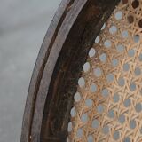 Set of 4 vintage bistro chairs Jacob & Josef Kohn Wien with a wicker seat