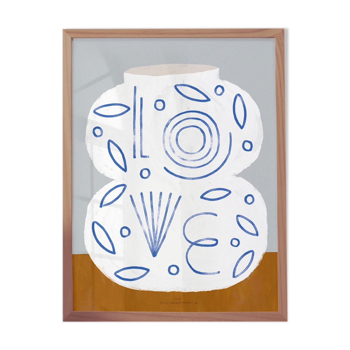 Pop-up Christmas 22 - Wall poster white vase with the word love 50cm*70cm