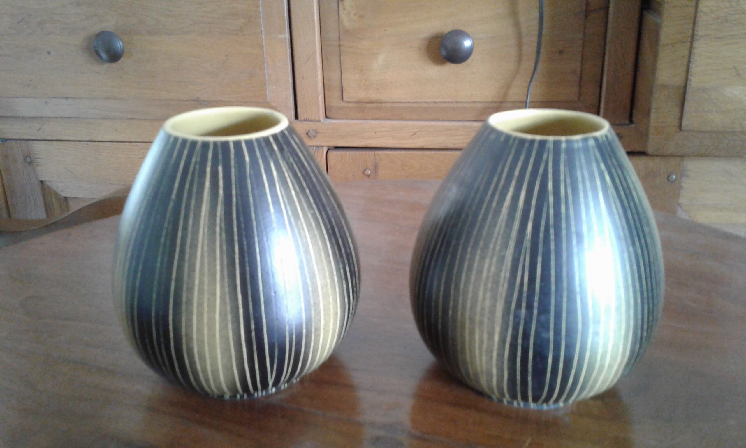 Paire de vases boules vintage Saint Clement