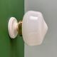 Vintage Art Deco globe wall light in white opaline.