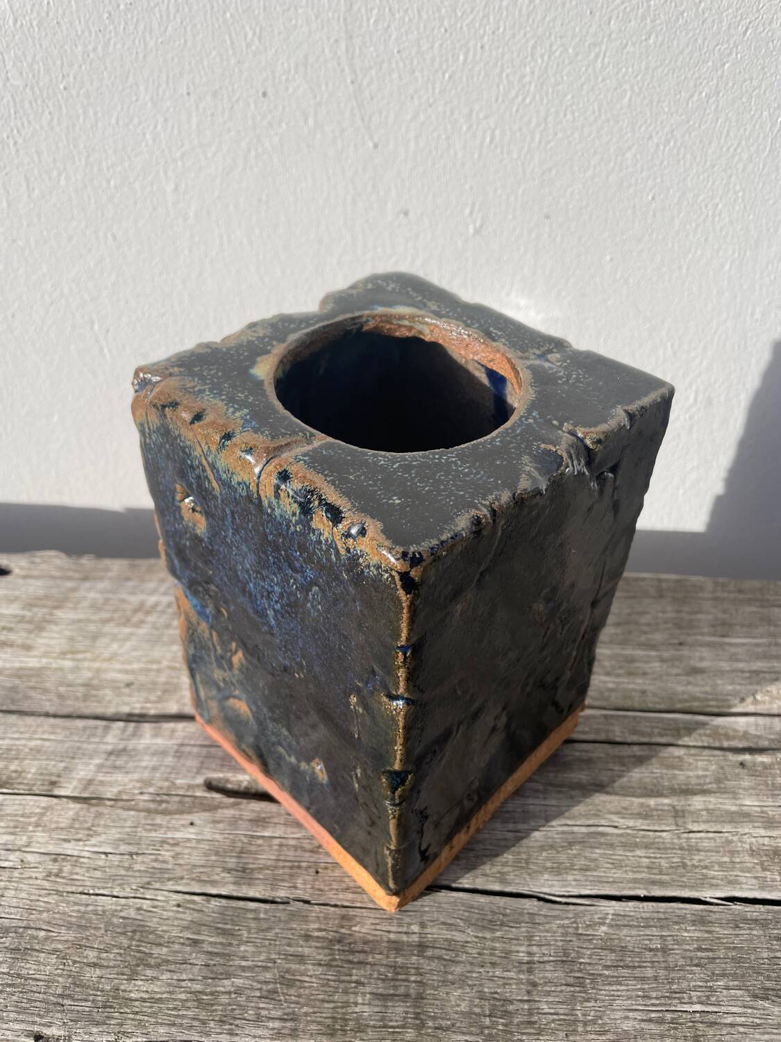 Glazed stoneware potter's vase