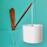 Articulated arm wall lamp in teak. Denmark 1960