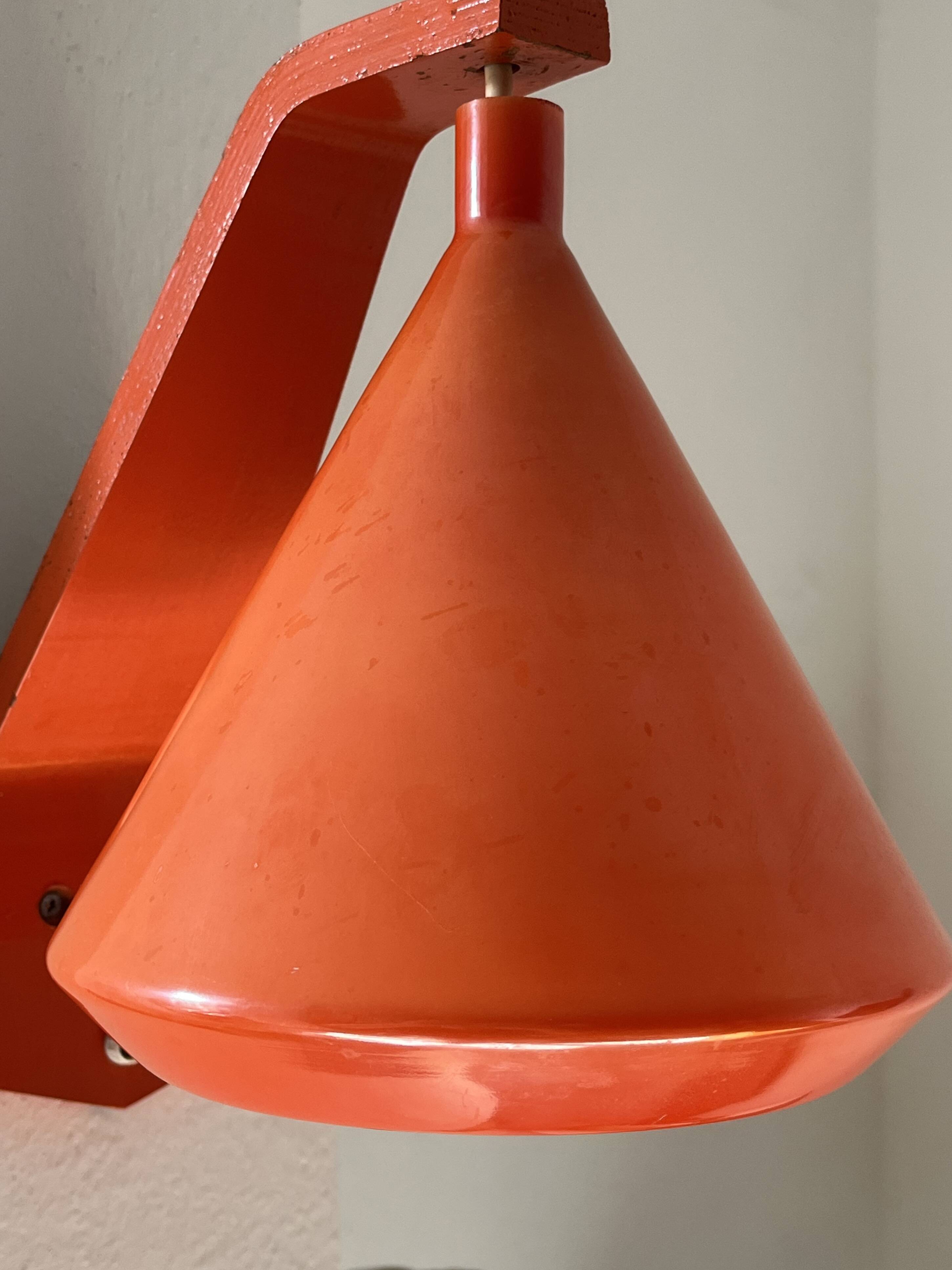 Philips Louis Kalff wall lamp opaline orange