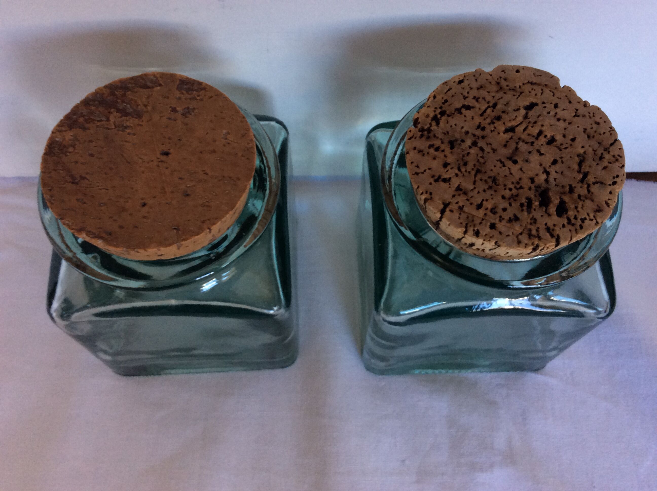 Duo of square jars