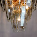 Black Veca chandelier 3 levels, Murano glass, Italy, 1970