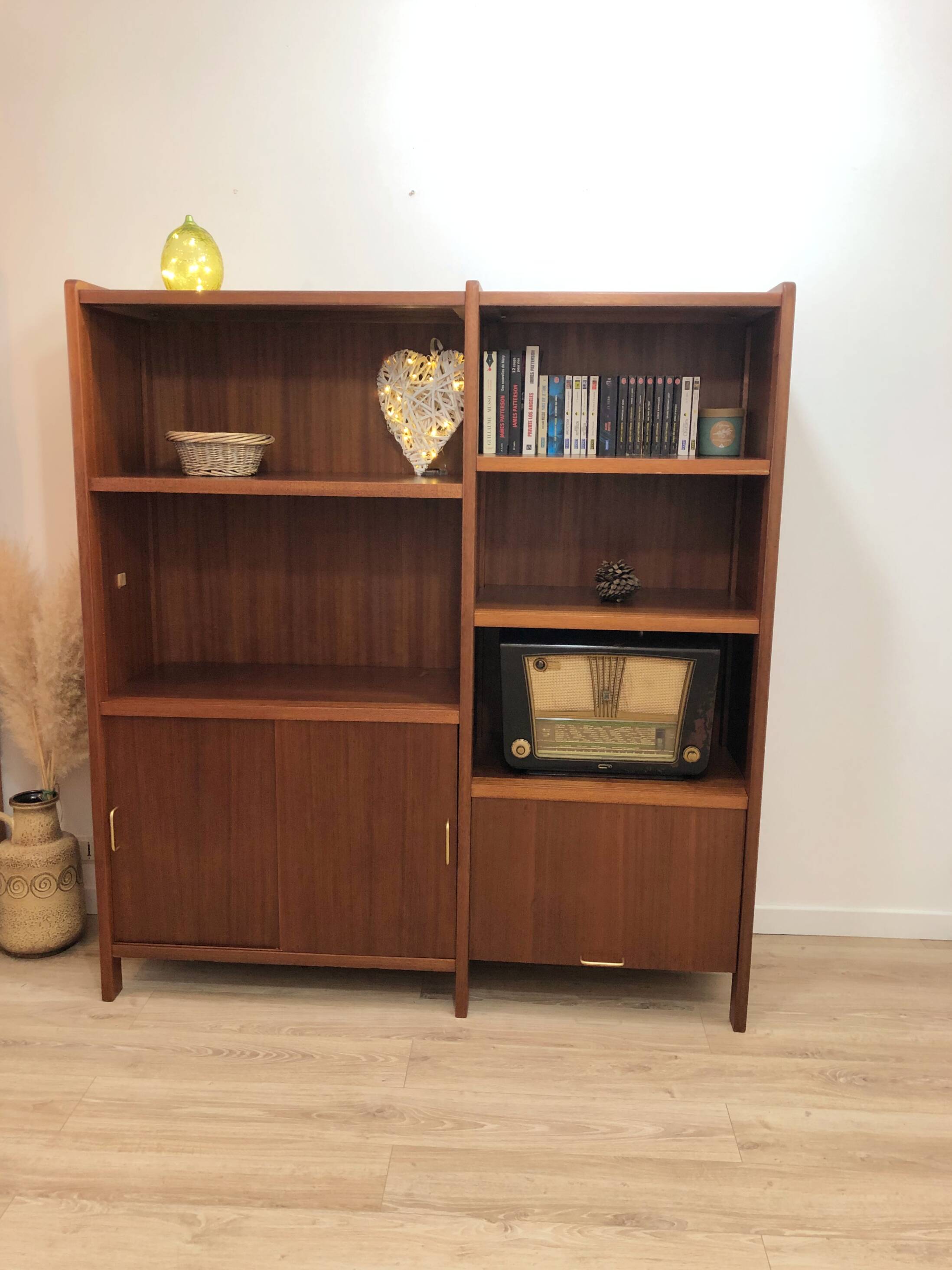1970s teak bookcase