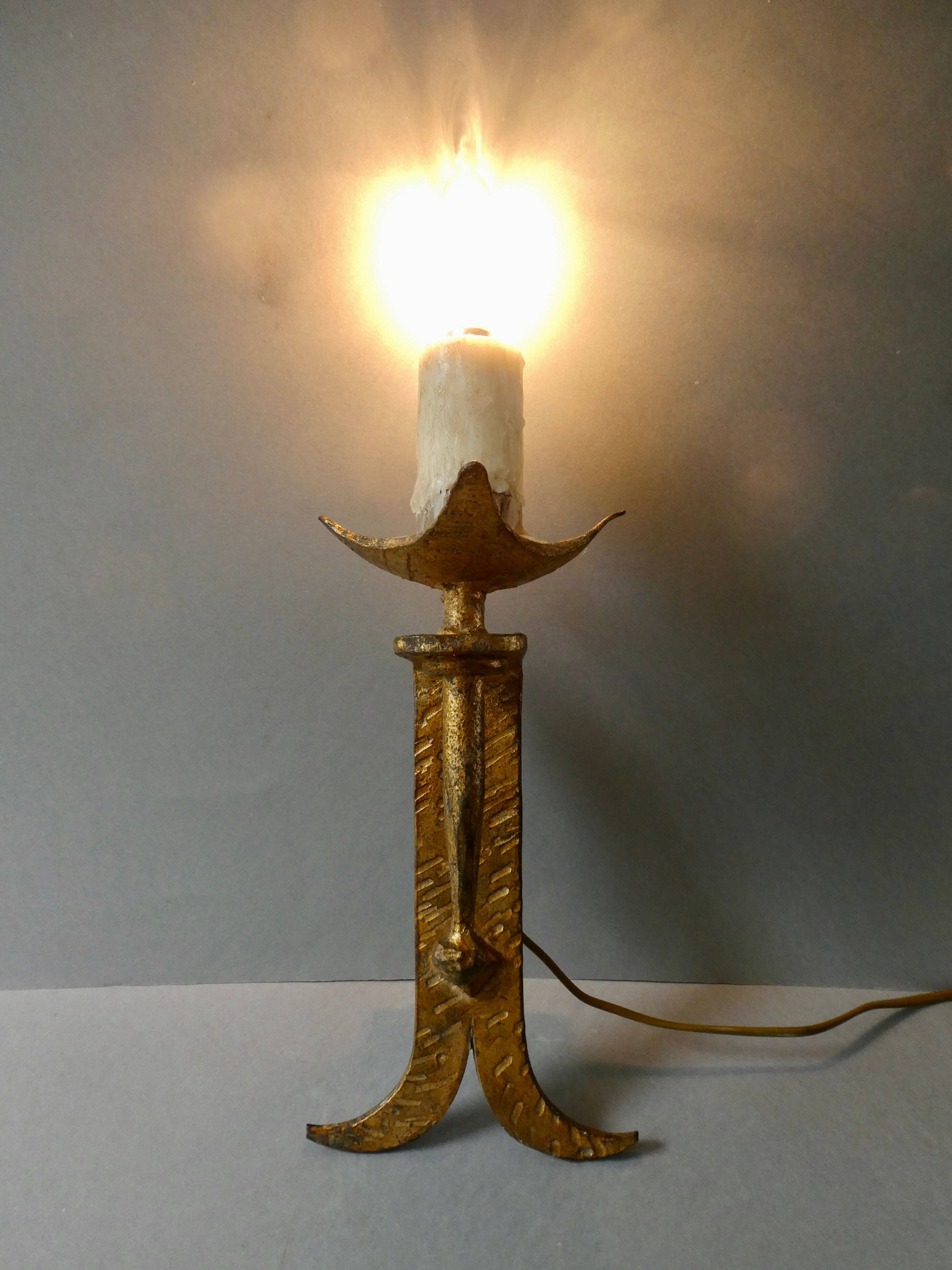 Gold metal flare wall lamp Ferro Art 60/70s