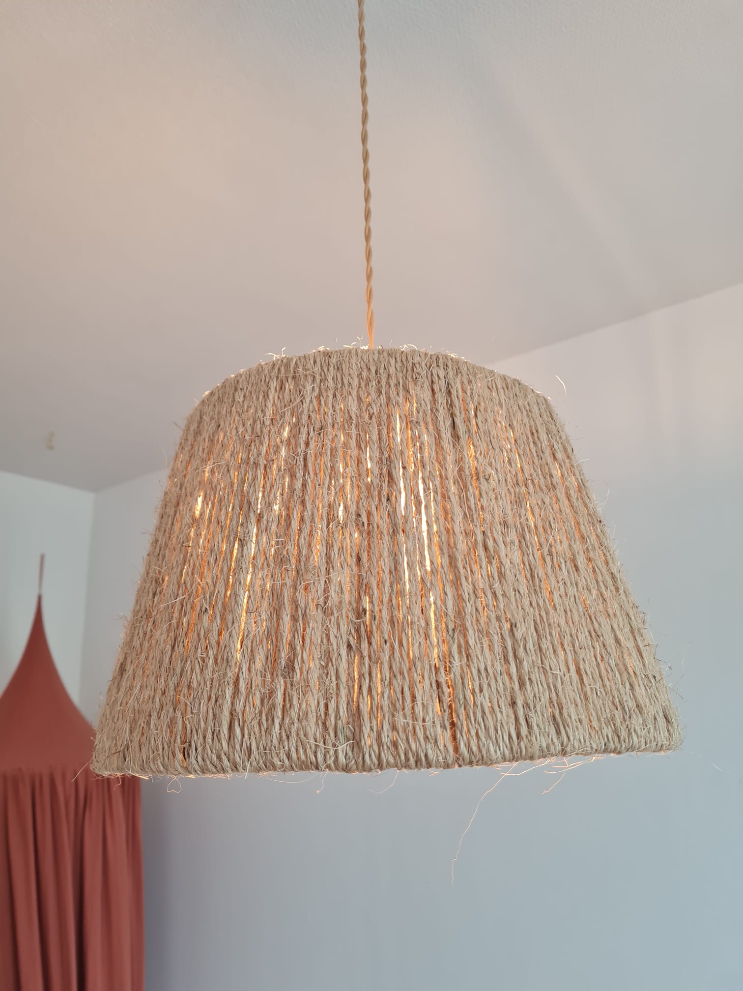 Suspension en corde naturelle vintage
