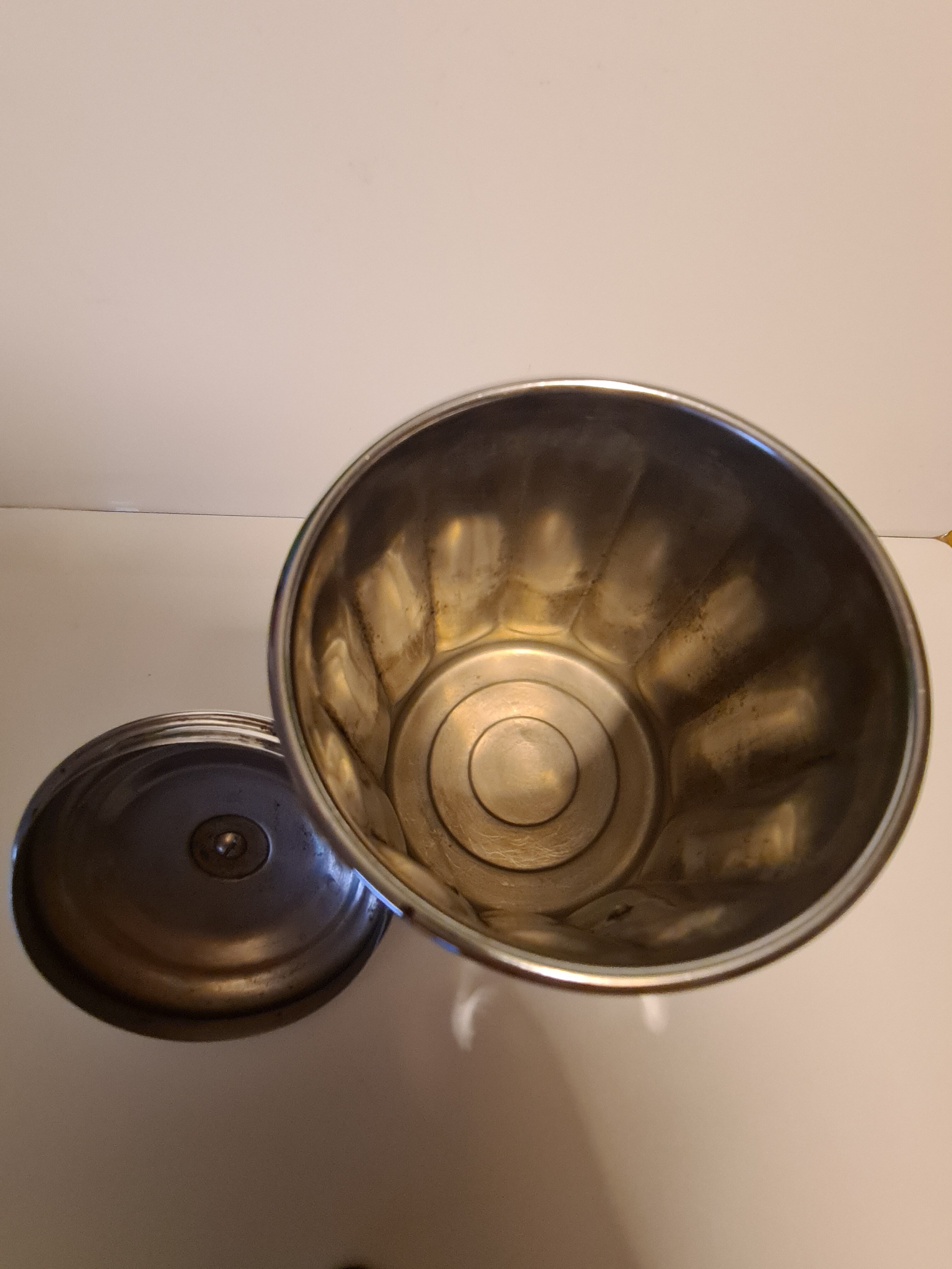 Coffee pot in chromed copper trademark