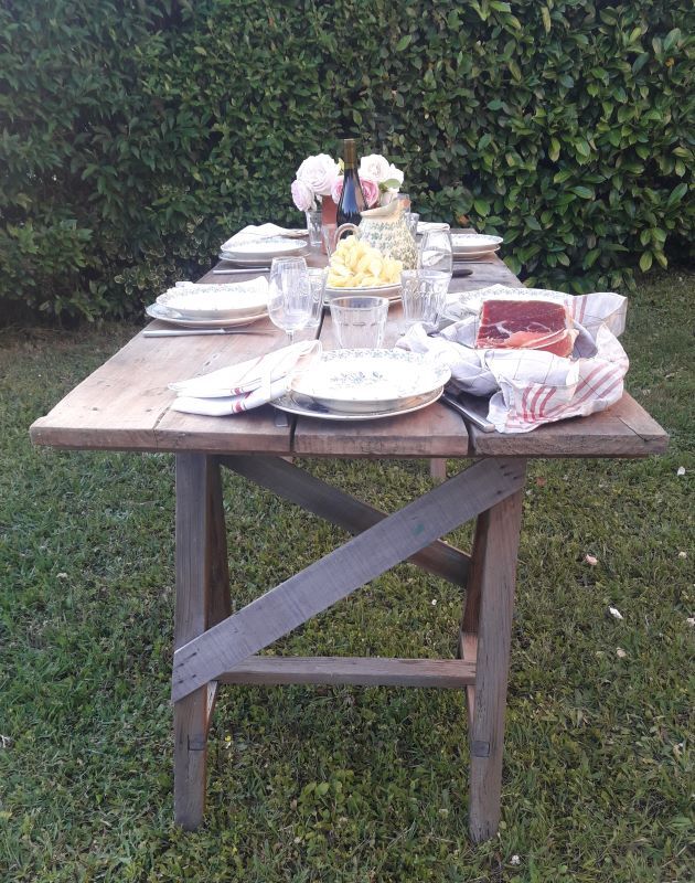 table tréteaux 2m atelier campagne ancienne