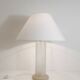 Table lamp signed by Karl Springer with a frosted glass base, 1970s.
