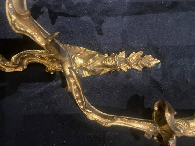 A pair of gilt bronze wall sconces in the chinese style - louis xv style