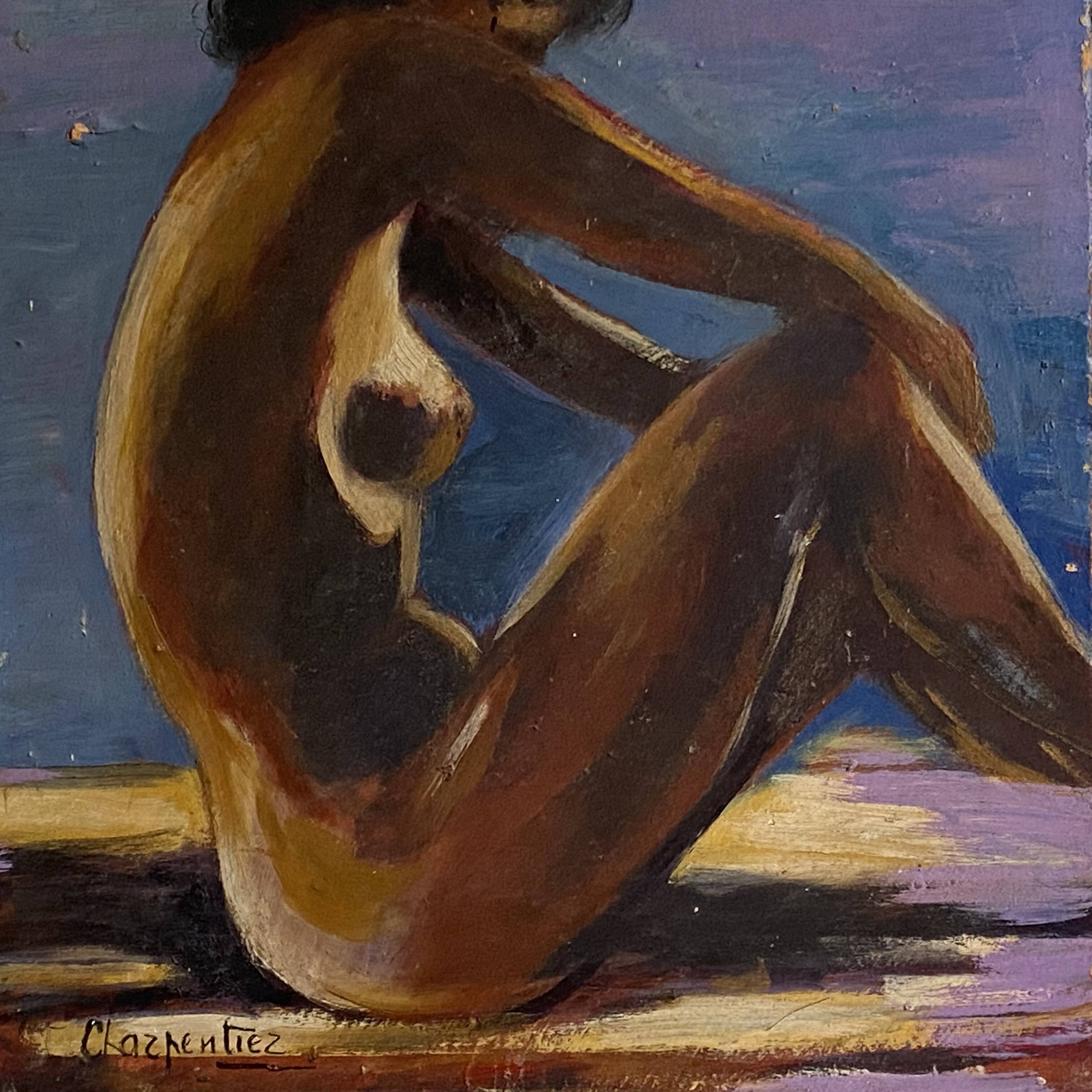 Painting. 1970. Woman sitting.