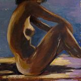 Painting. 1970. Woman sitting.
