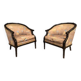 Pair of 80s bamboo-style armchairs