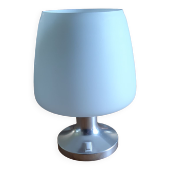 Lampe vintage des années 70 opaline blanche