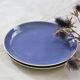 Duo of blue dessert plates, SAAR, Villeroy and Boch model, vintage