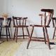 Set of 4 Western Bistro Chairs in Solid Wood – Vintage Pub Style