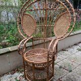 Peacock rattan armchair