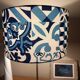 table lamp with a stem base and lampshade | handmade | blue/white tiles