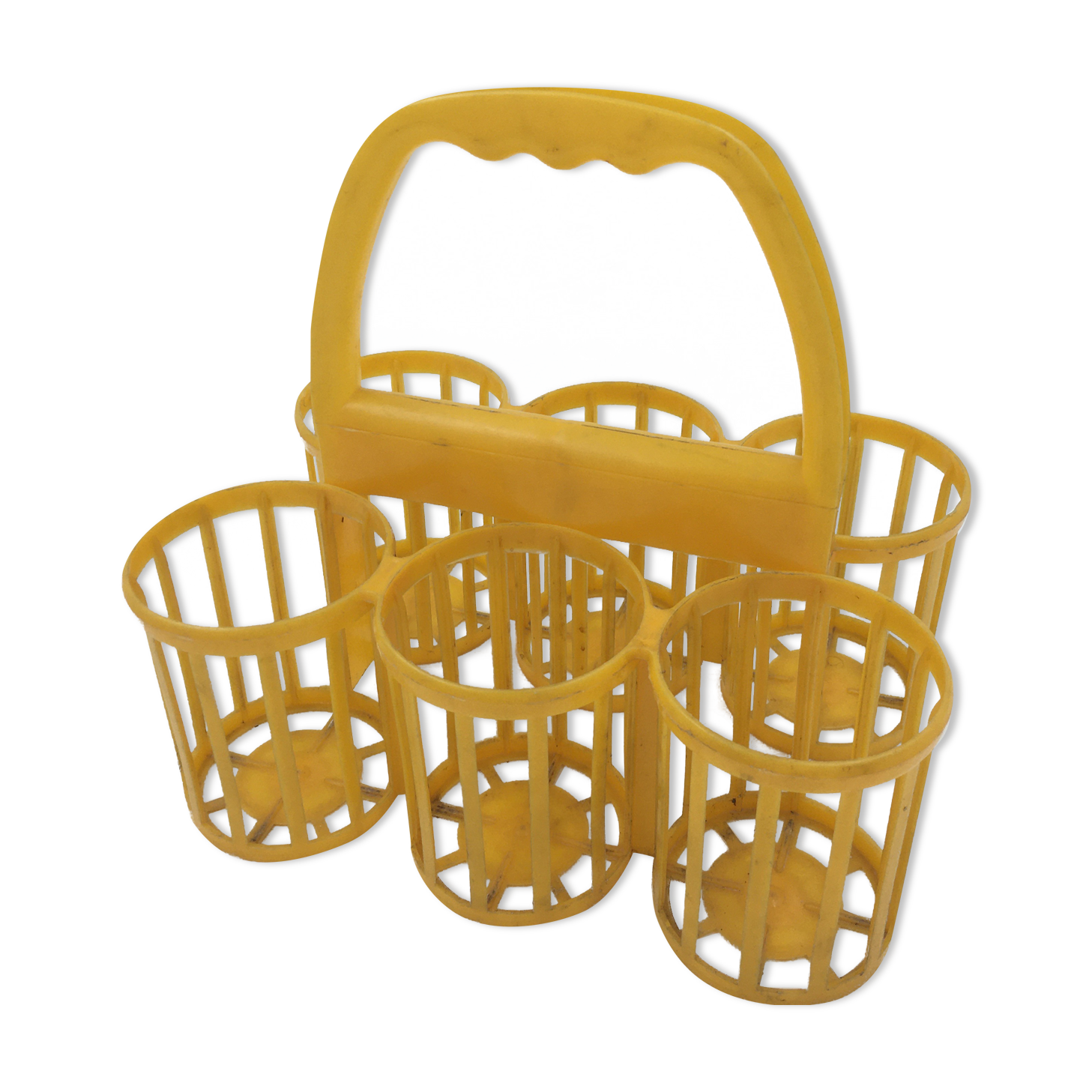 Vintage yellow bottle holder