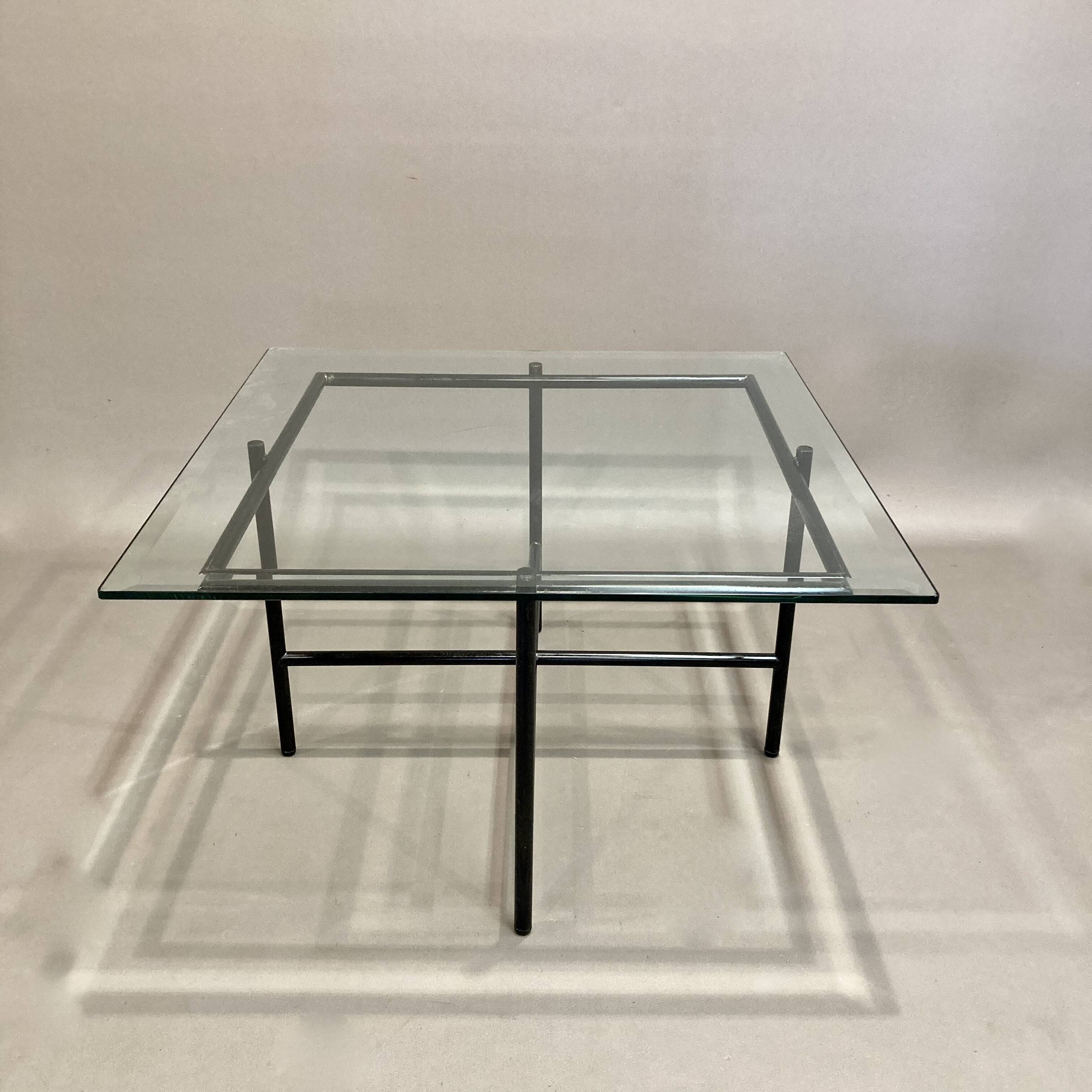 Glass and metal coffee table 1950