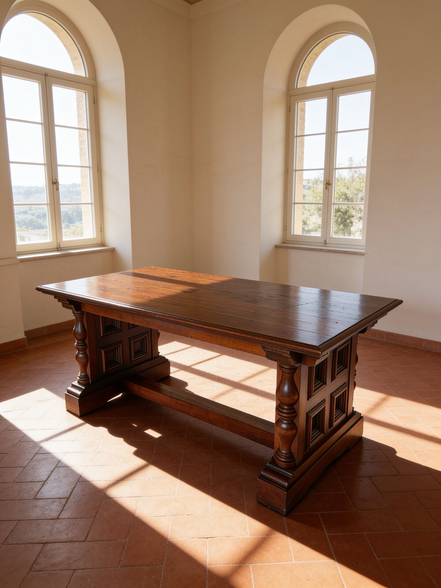 La table à manger extensible de haute qualité de style Renaissance italienne,