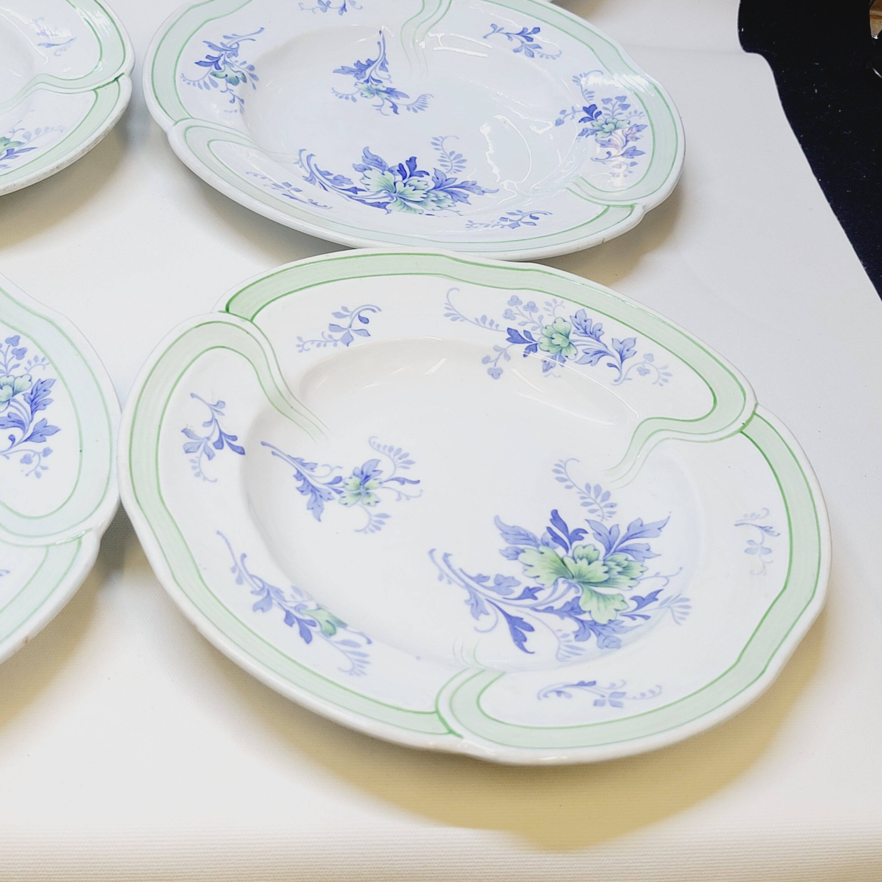 9 Antique KG Lunéville Plates, Regence Model