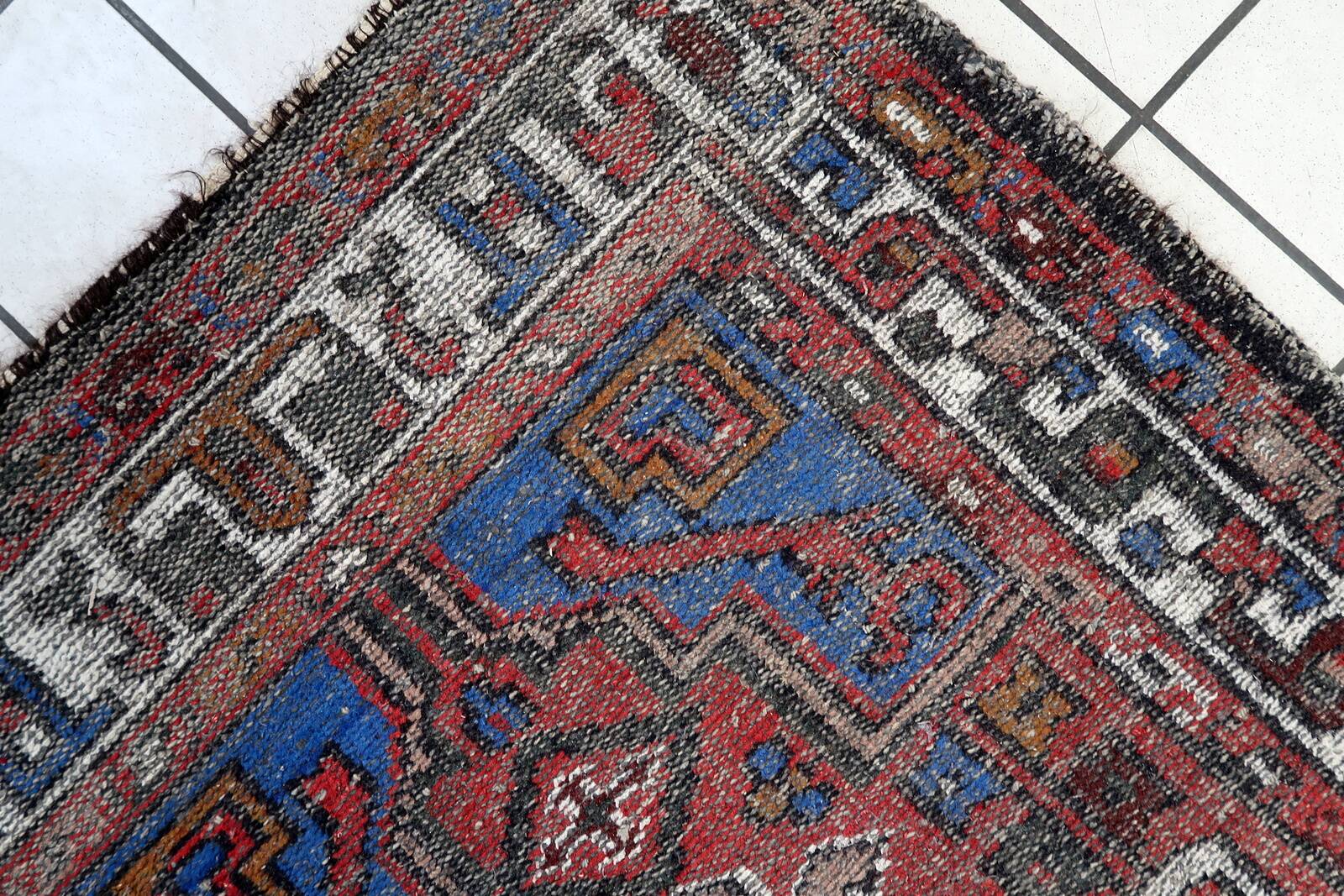 Tapis Hamadan vintage fait main en laine – 101 x 197 cm - 1C1042