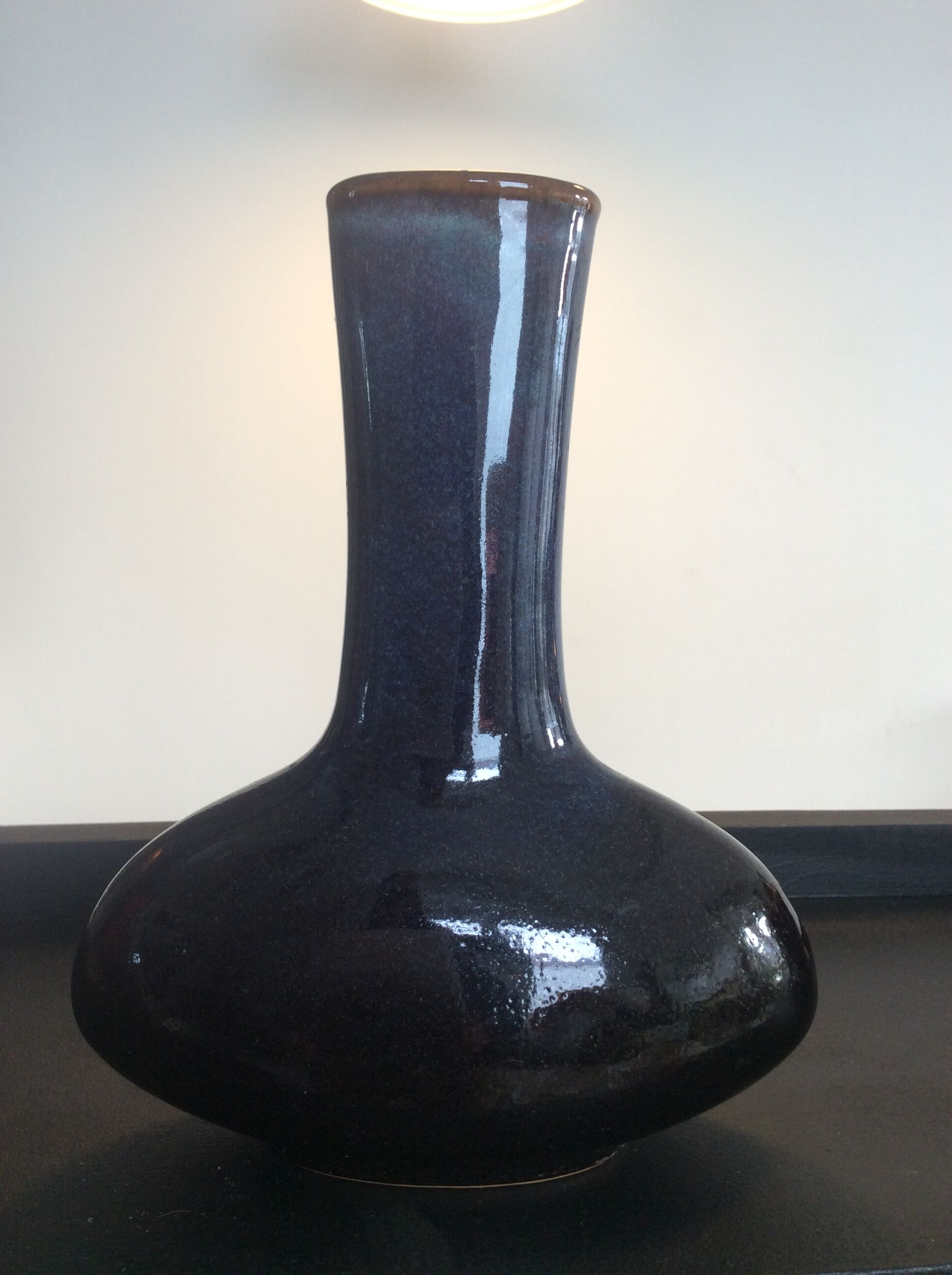 Vintage vase in enamelled sandstone 70s