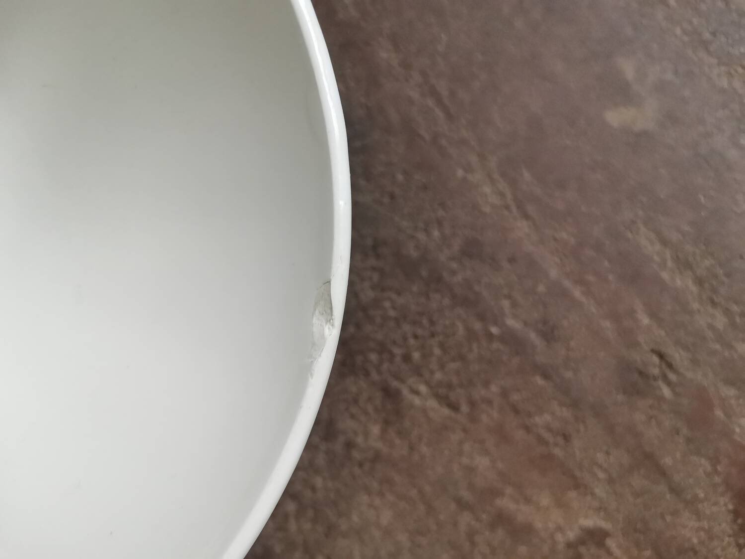 Large vintage fluted bowl with blue flower pattern