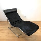 Leather and Chrome Chaise Lounge