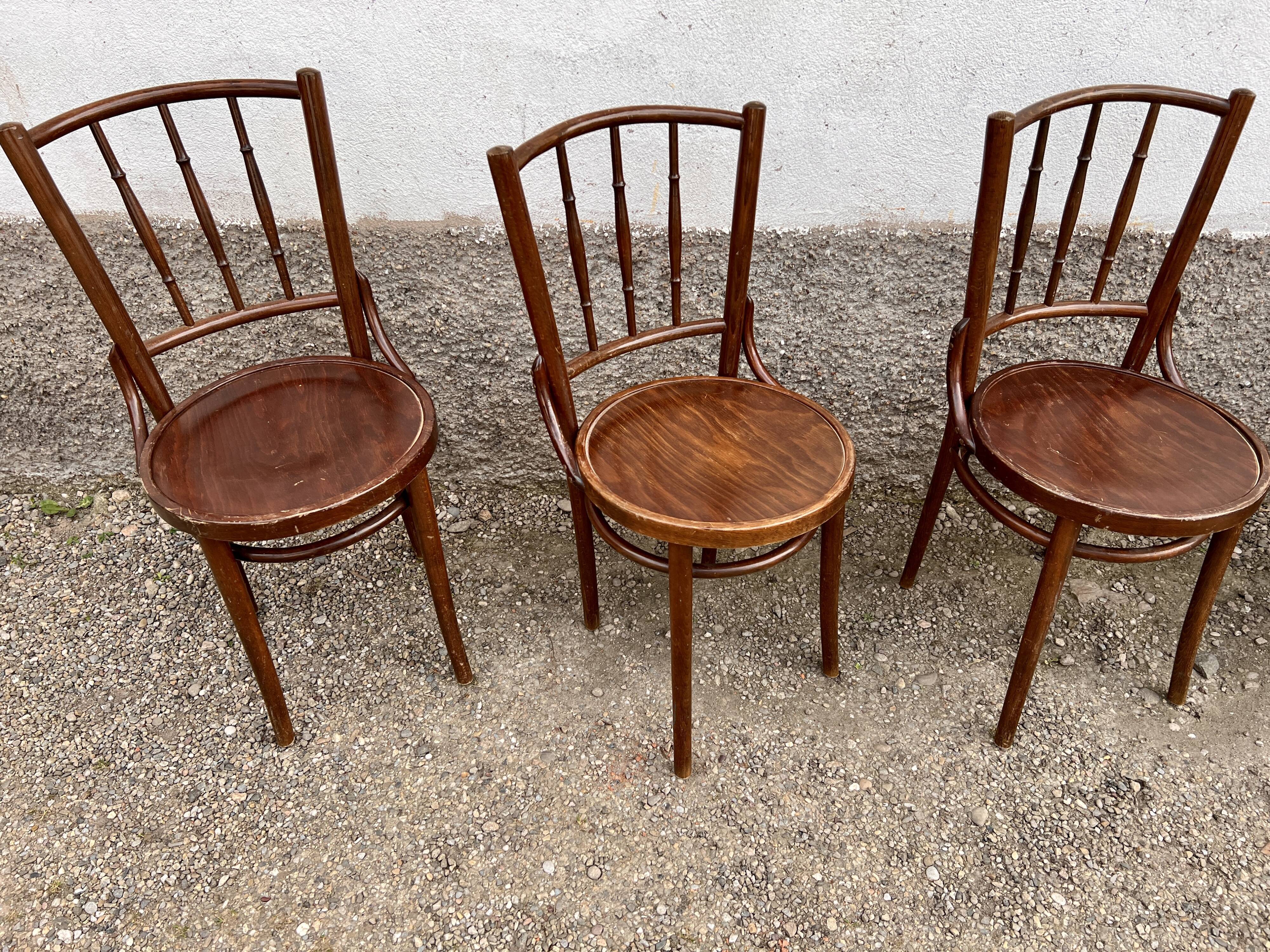 Series of 6 parisian bistro chairs 1950