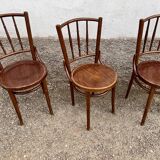 Série de 6 chaises bistrot troquet parisien 1950