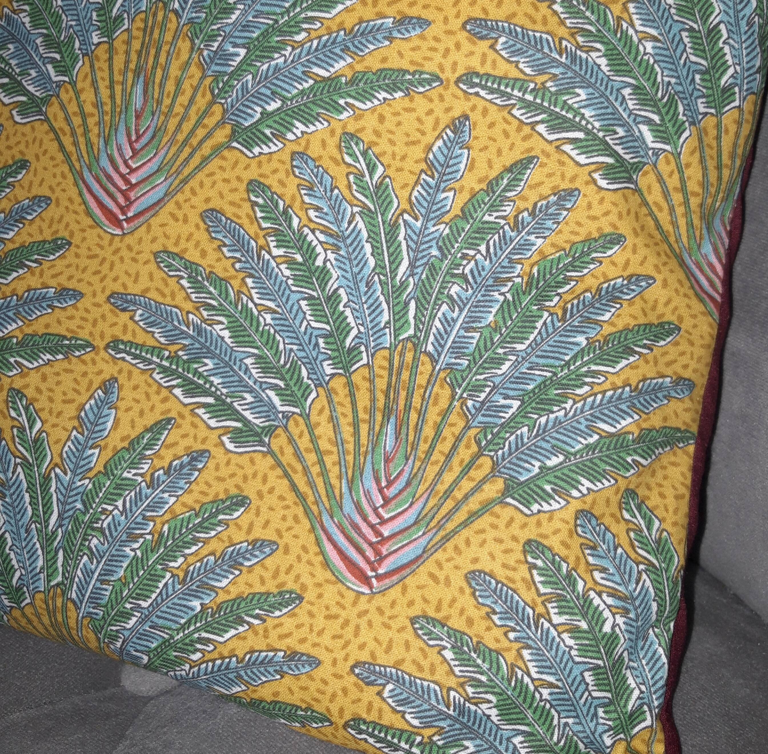 Vintage pattern cushion "Traveller's Tree"