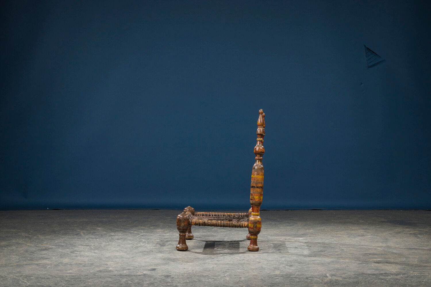 African Carved Wood & Rawhide Side Chair, 19th Century