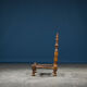 African Carved Wood & Rawhide Side Chair, 19th Century
