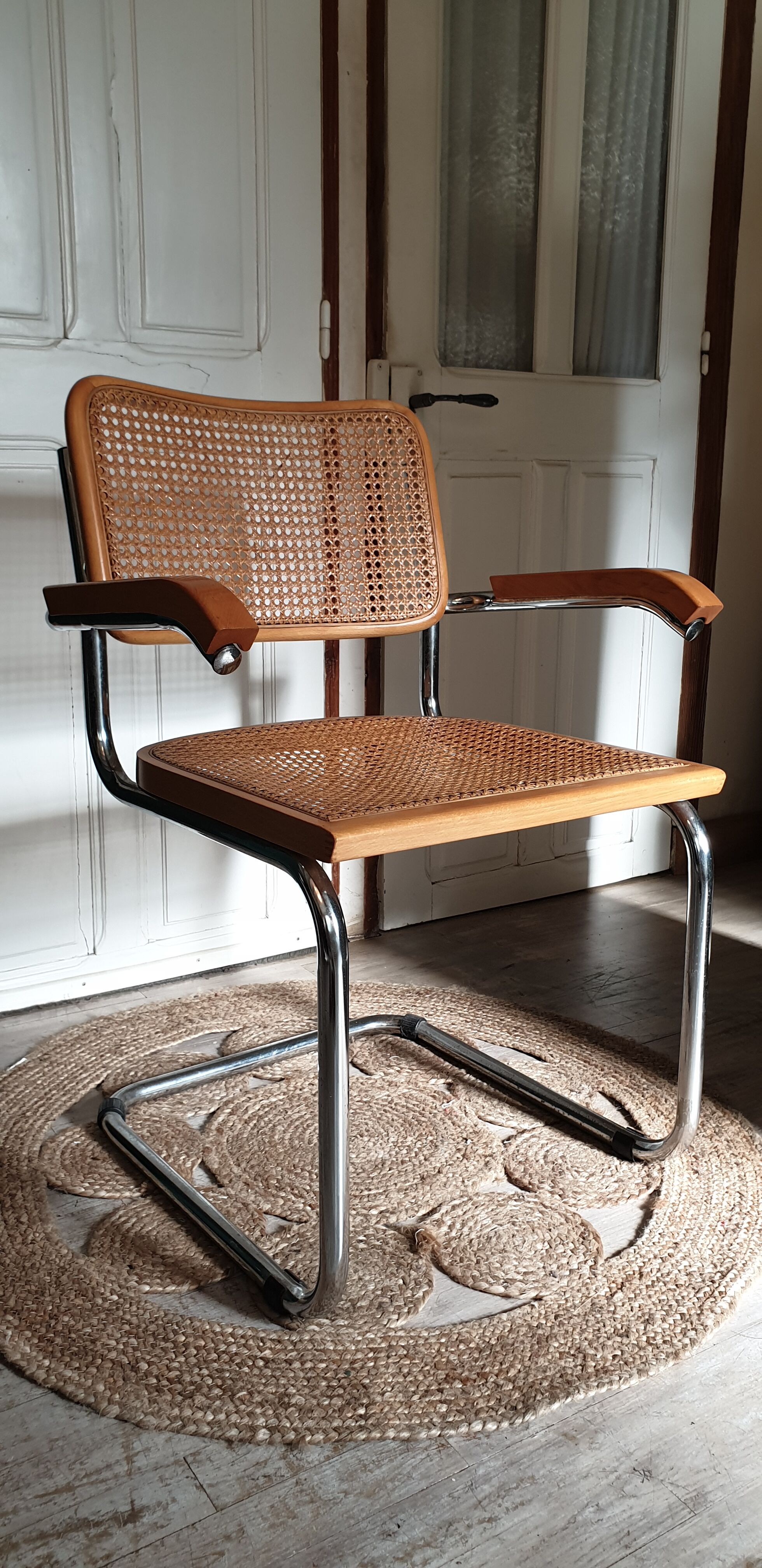 Chrome and cannage armchair Breuer