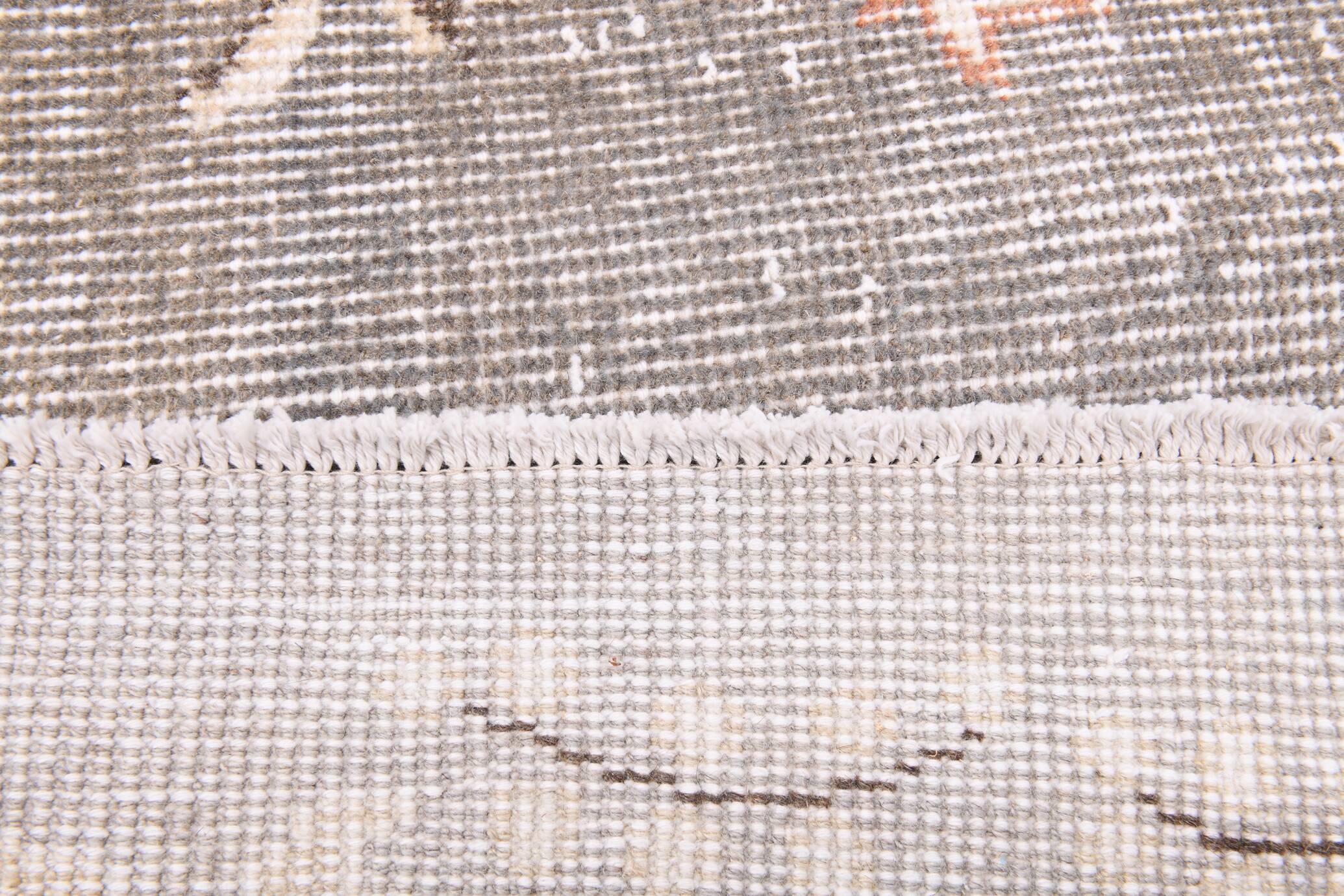 6x9 Ash Gray Handmade Wool Turkish Vintage Rug, 188x290Cm SK 5073