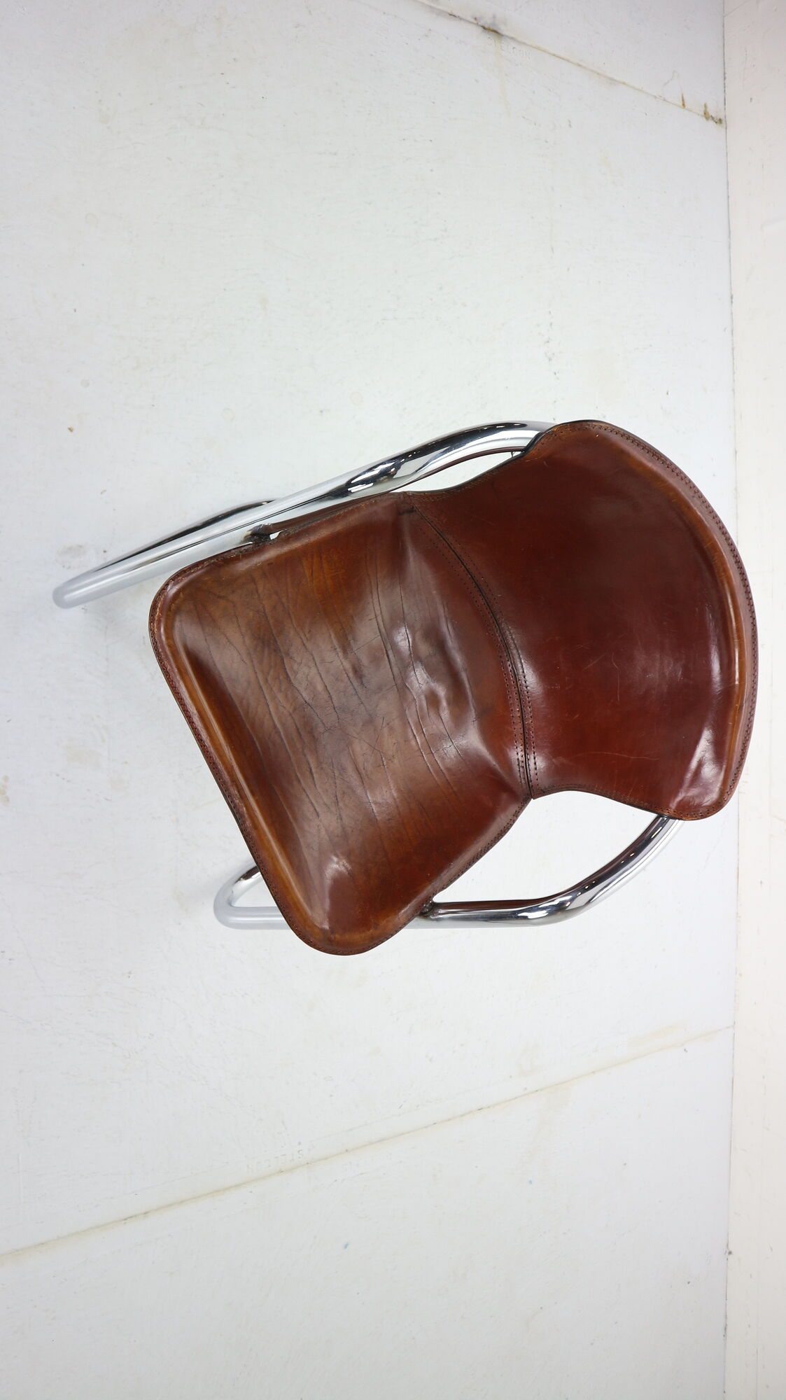 Set of 4 leather dining chairs for Cidue, 1970s, Italy