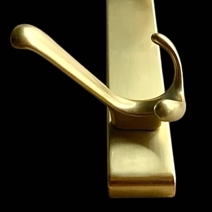 Vintage Gold Aluminum Wall Coat Rack with 5 Hooks