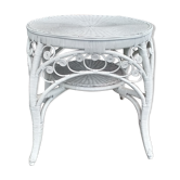 Table ronde en rotin peacock 1960