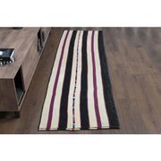 1970s vintage Turkish Oushak handmade wool cotton white runner rug 73x265