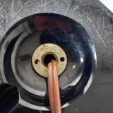 Art Deco Style Table Lamp Base in Black and Pink Bohemian Crystal