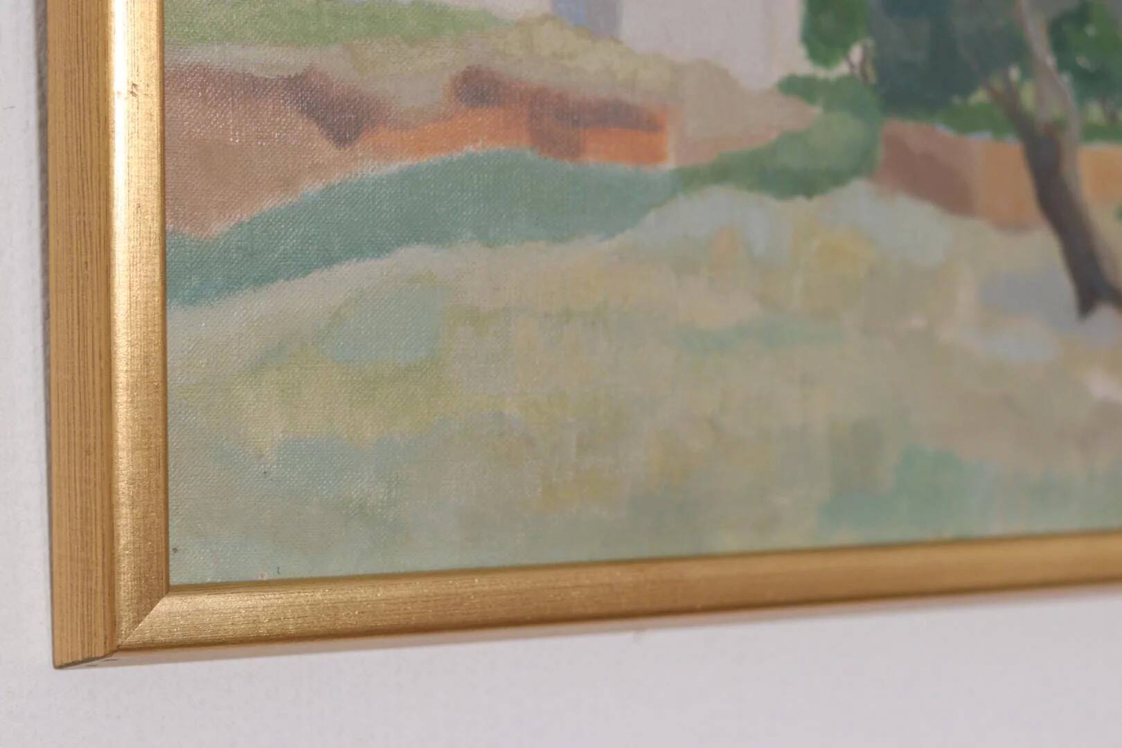 Original Swedish Oil on Panel – “Mountain Village” by Anna Küntzel