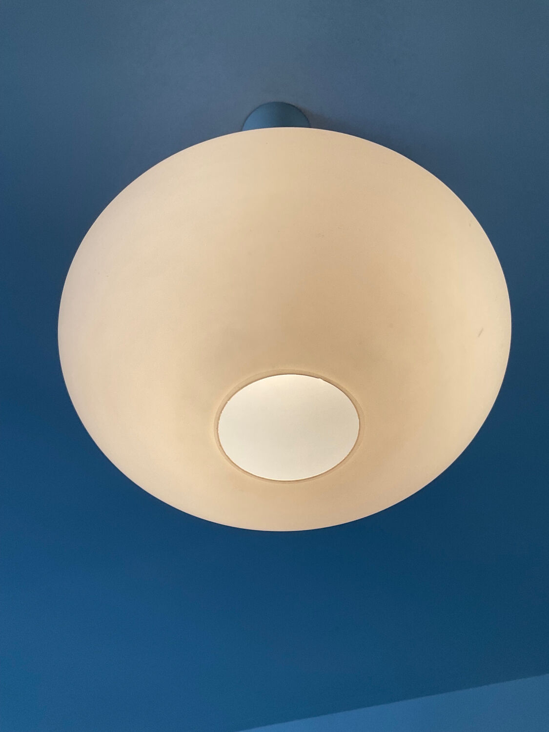 Louis Kalff pendant light in teak and opaline