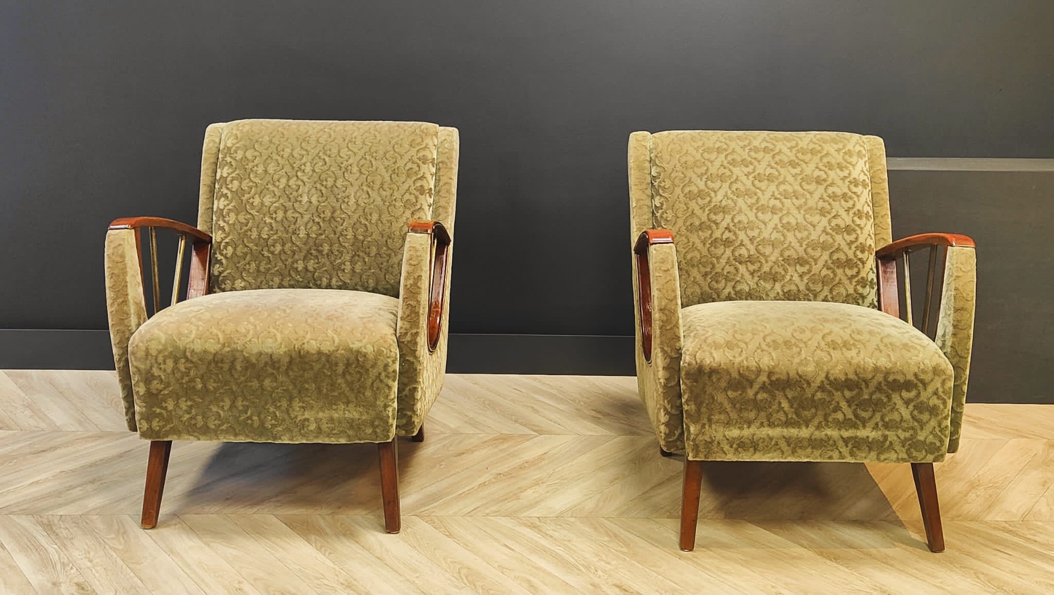 Two mid century armchairs