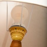 Art Deco Table Lamp in burl walnut wood, 1950s